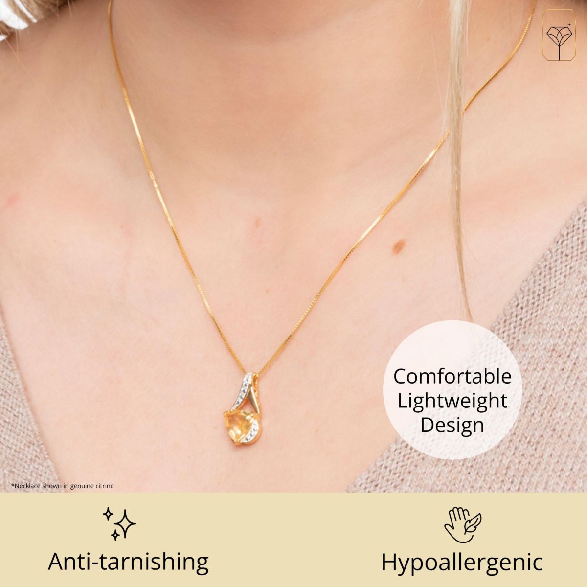 14K Yellow Gold Plated 8MM Cushion Cut Mystic Topaz Pendant Necklace with Diamond Accents