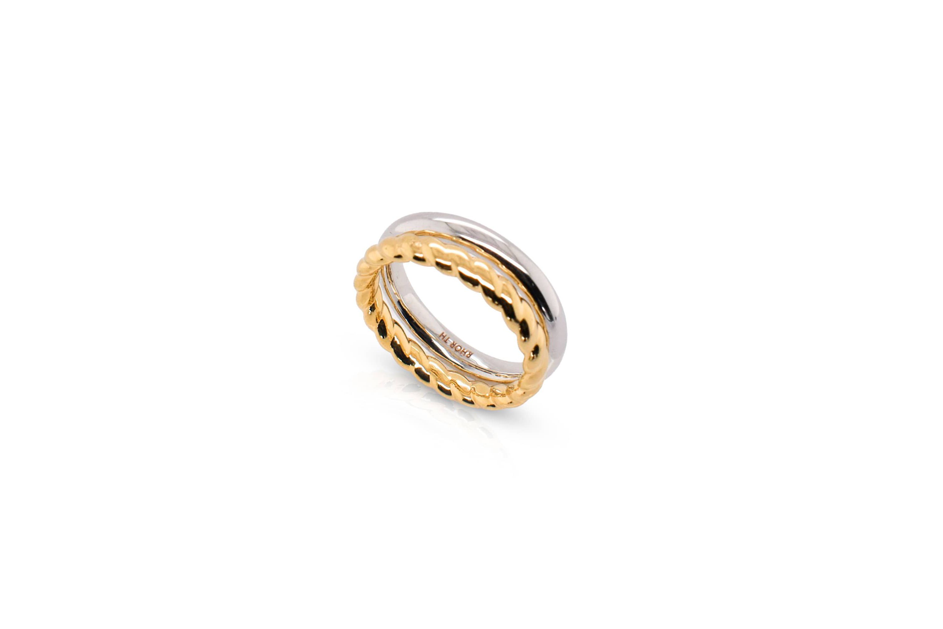 14k Gold Resin Filled Electroform Two Tone Set Rings