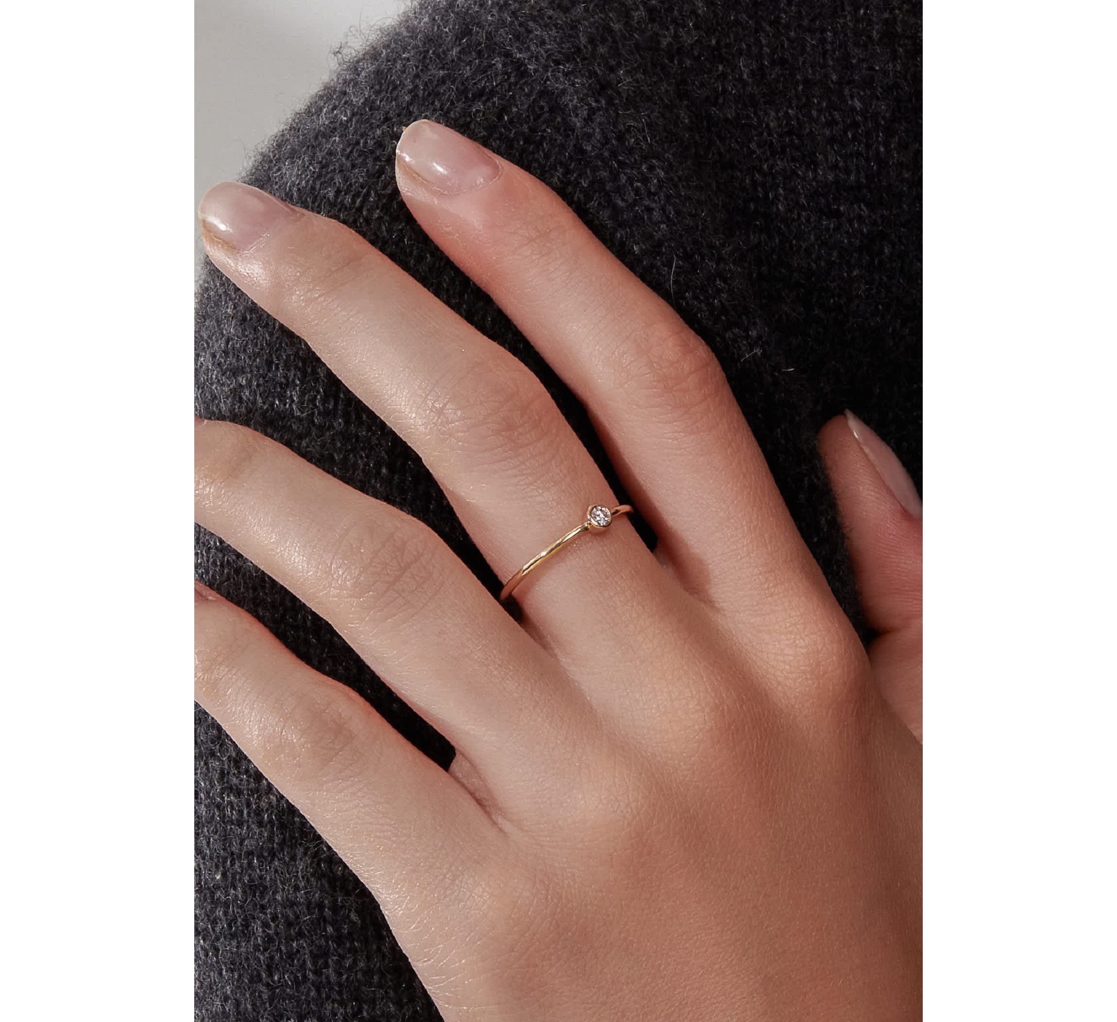 Lab Created 14k Gold Solo 2.5mm Lab Grown Diamond Bezel Ring