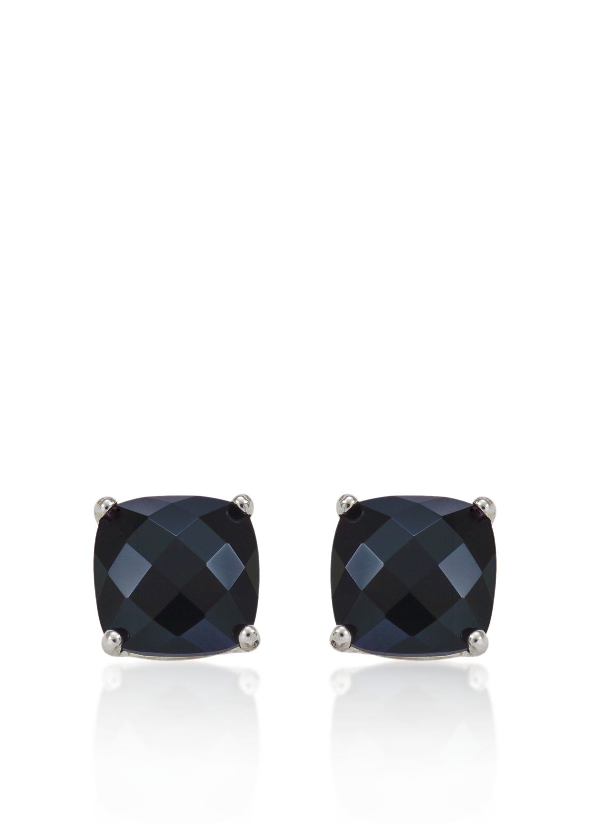 14k White Gold 6mm Onyx Stud Earrings