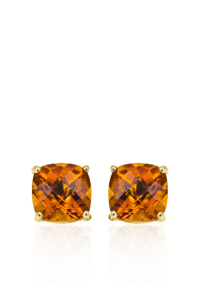 14k Yellow Gold 6mm Citrine Stud Earrings