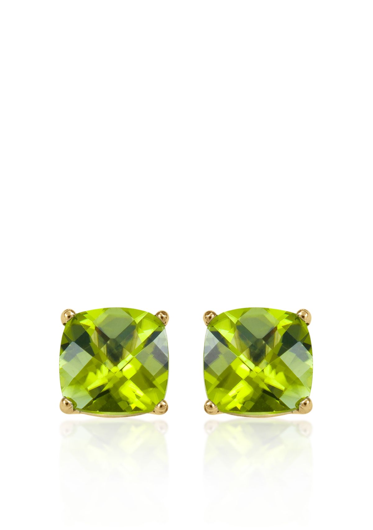 14k Yellow Gold 6mm Peridot Stud Earrings