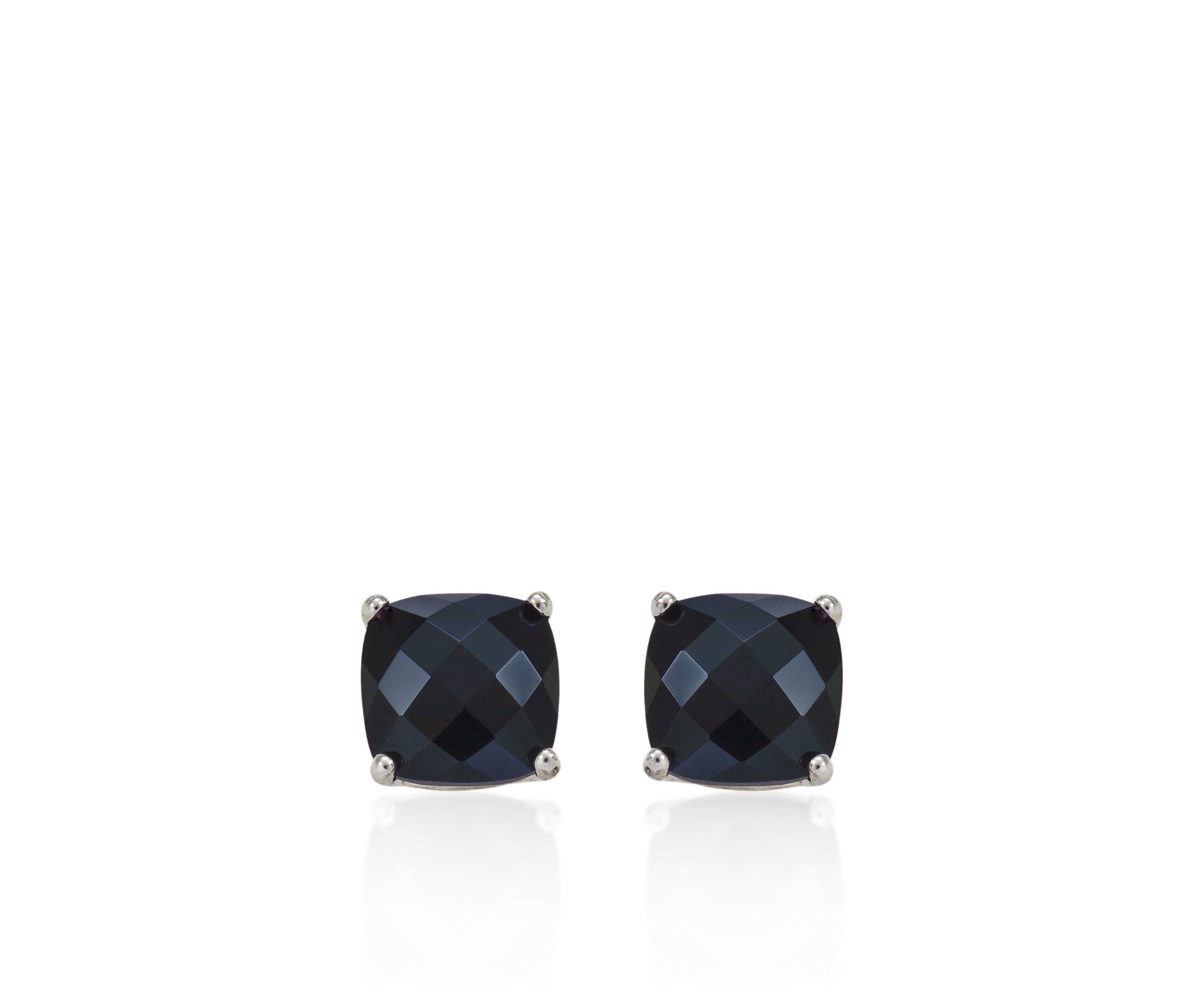 14k White Gold 8mm Onyx Stud Earrings