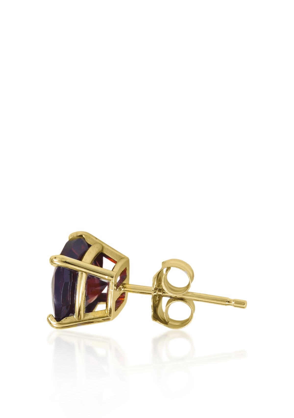14k Yellow Gold 8mm Garnet Stud Earrings