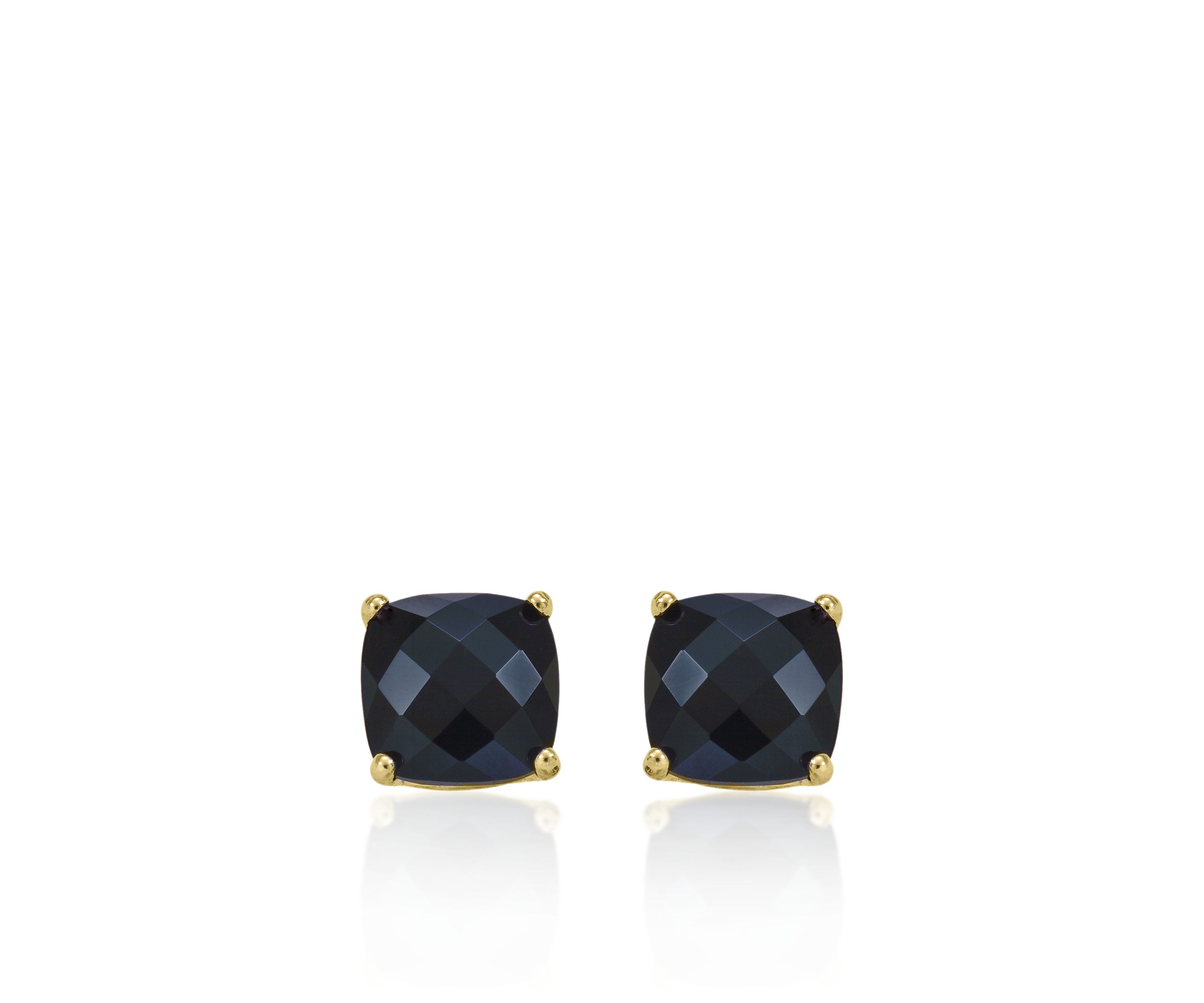14k Yellow Gold 8mm Onyx Stud Earrings