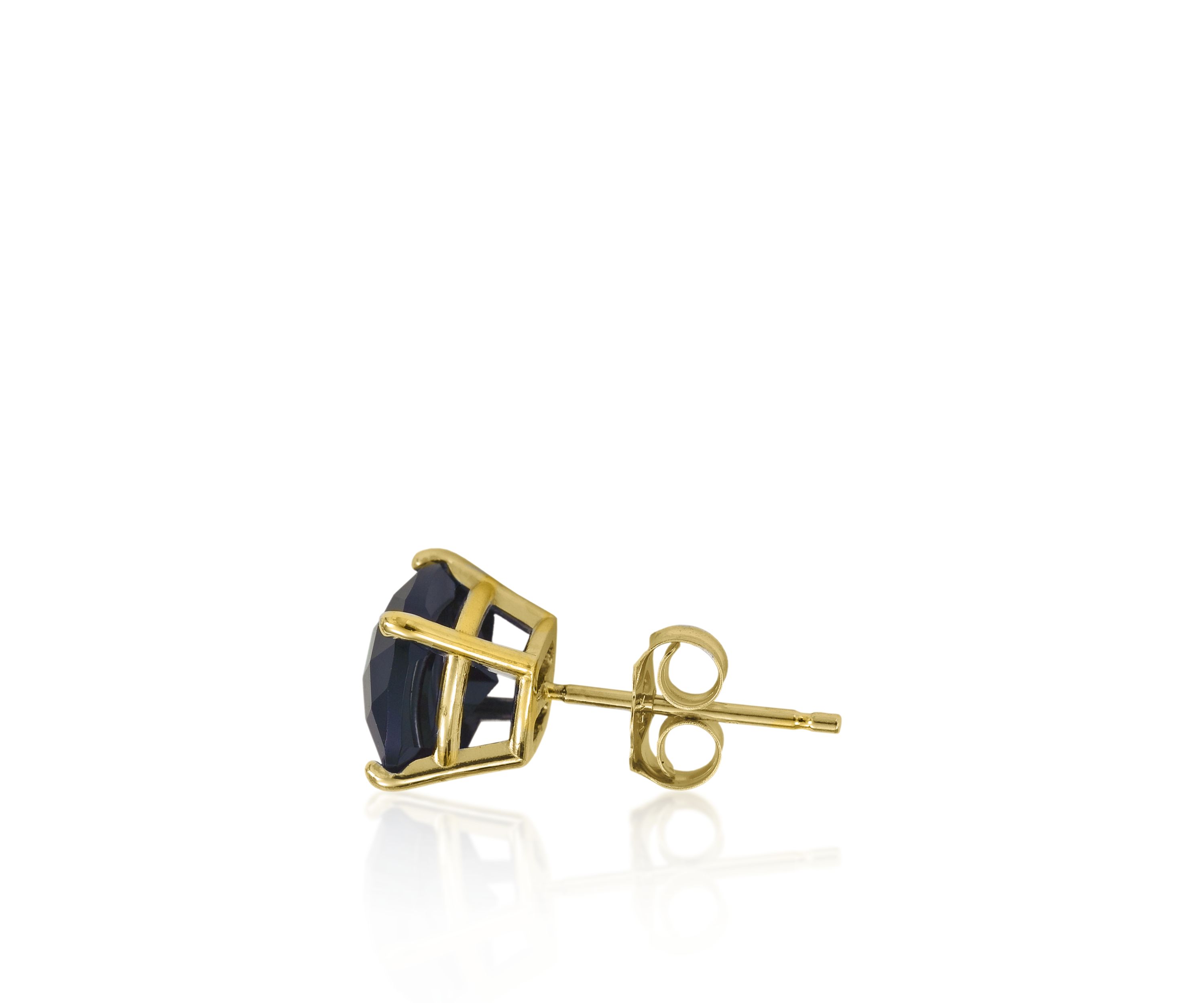 14k Yellow Gold 8mm Onyx Stud Earrings