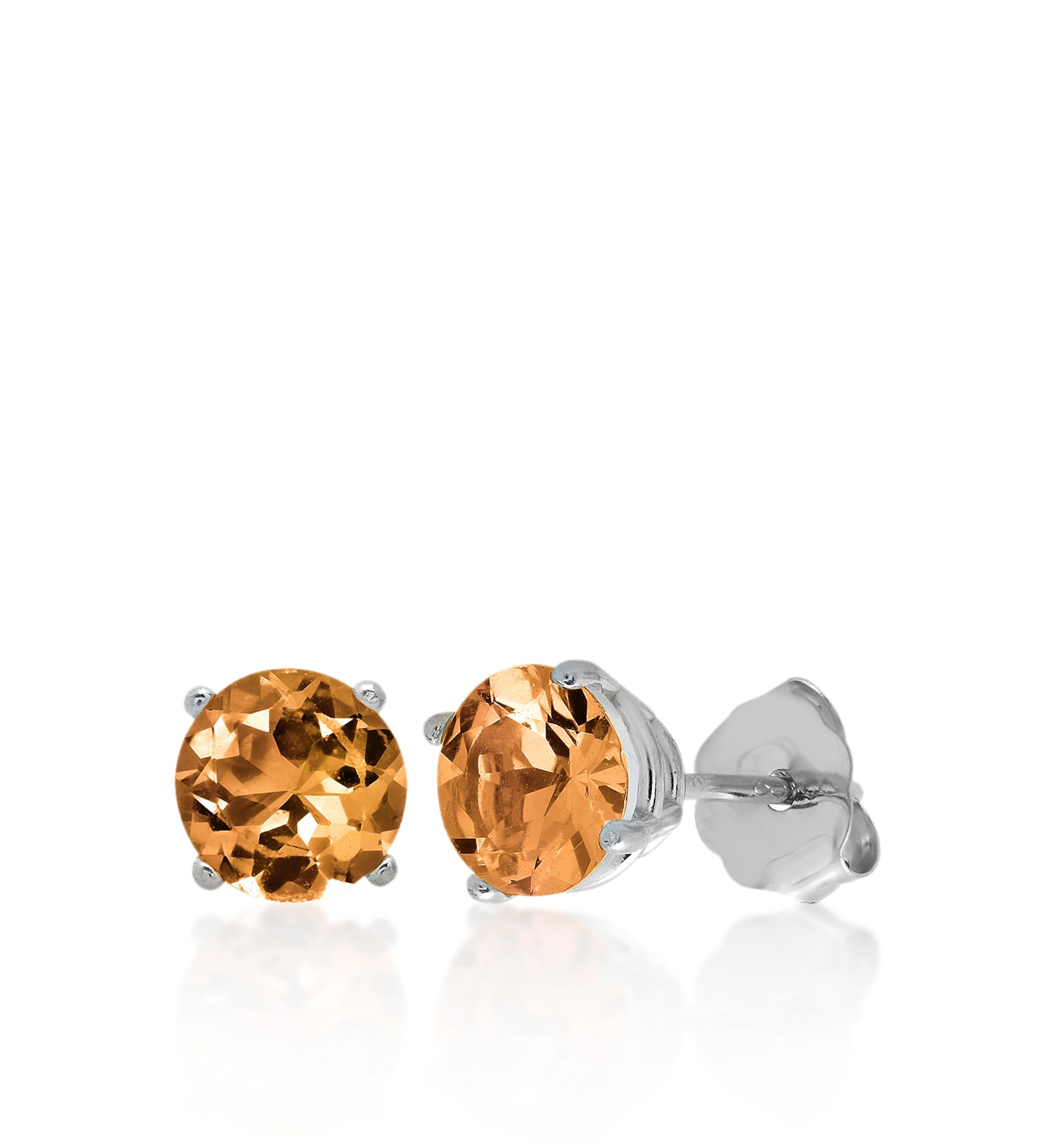10k White Gold Citrine Stud Earrings