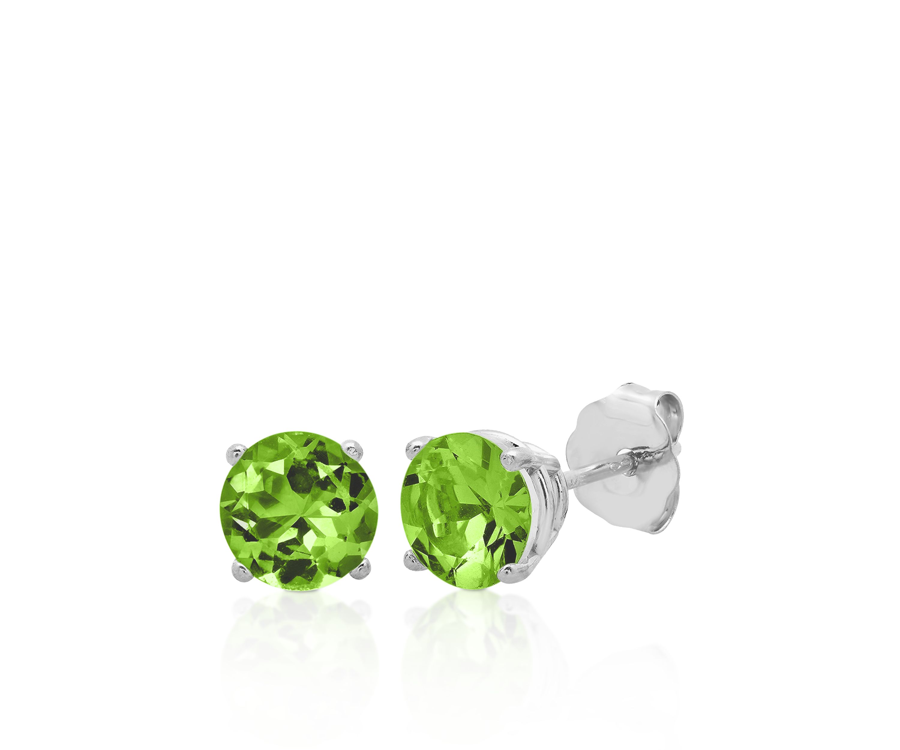 10k White Gold Peridot Stud Earrings