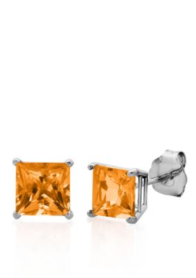Belk & Co. 10k White Gold Citrine Stud Earrings | belk