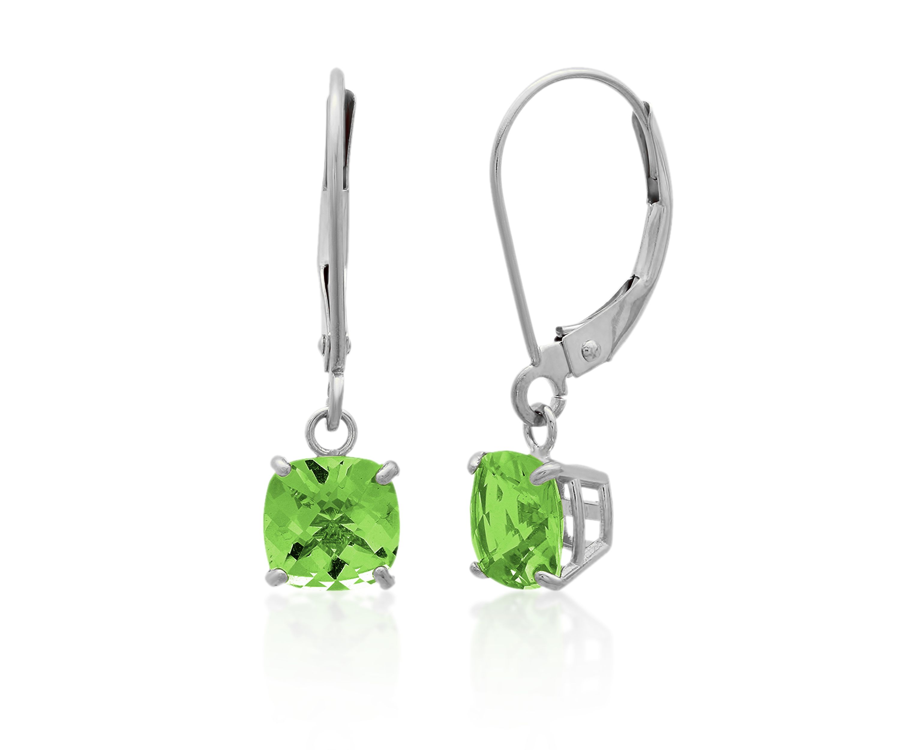10k White Gold Peridot Earrings