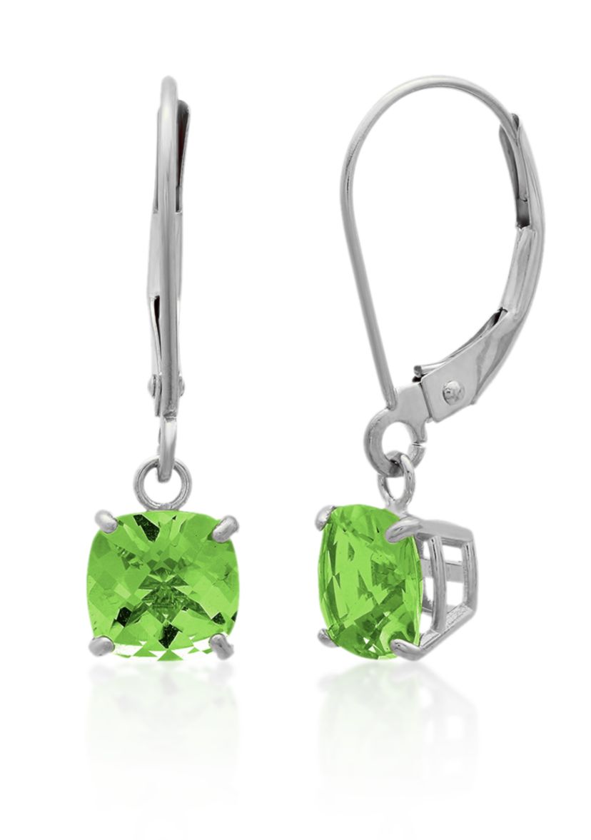 10k White Gold Peridot Earrings