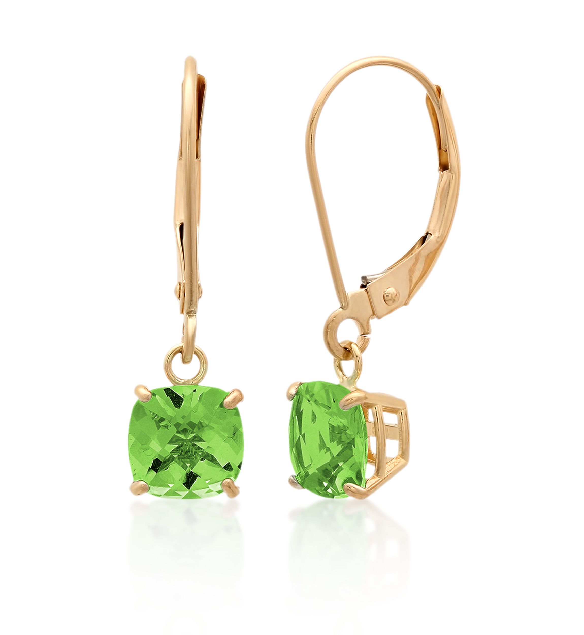 10k Yellow Gold Peridot Earrings