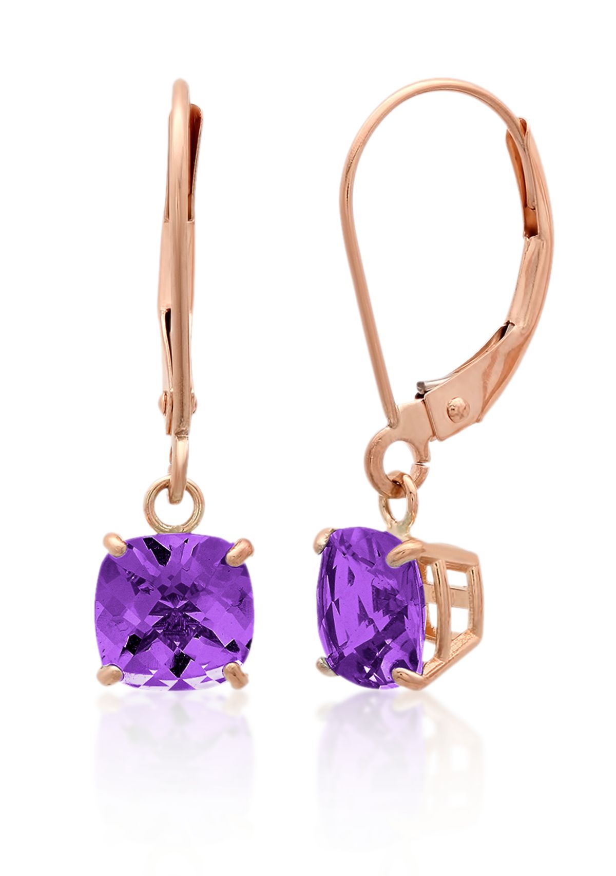 10k Rose Gold Amethyst Earrings