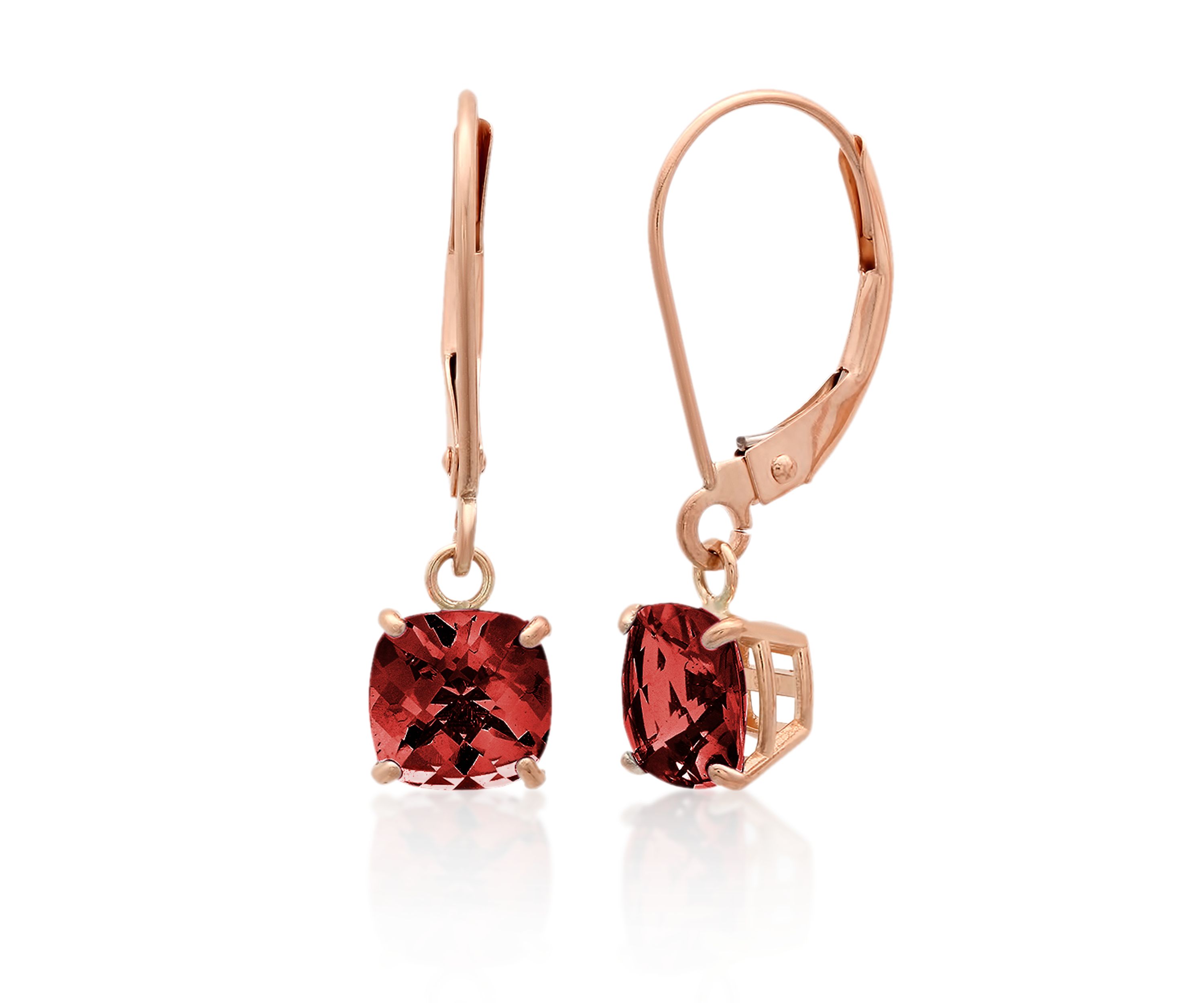 10k Rose Gold Garnet Earrings