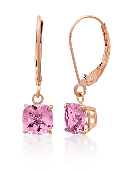 10k Rose Gold Pink Amethyst Earrings