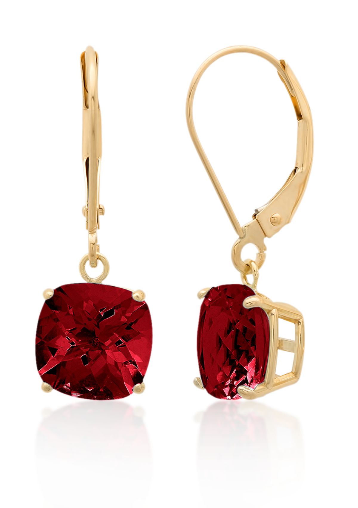 10k Yellow Gold Garnet Earrings