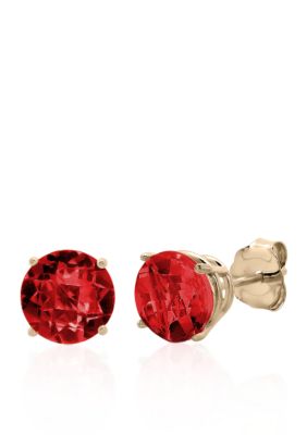 Belk & Co 10k Yellow Gold Garnet Stud Earrings, Red