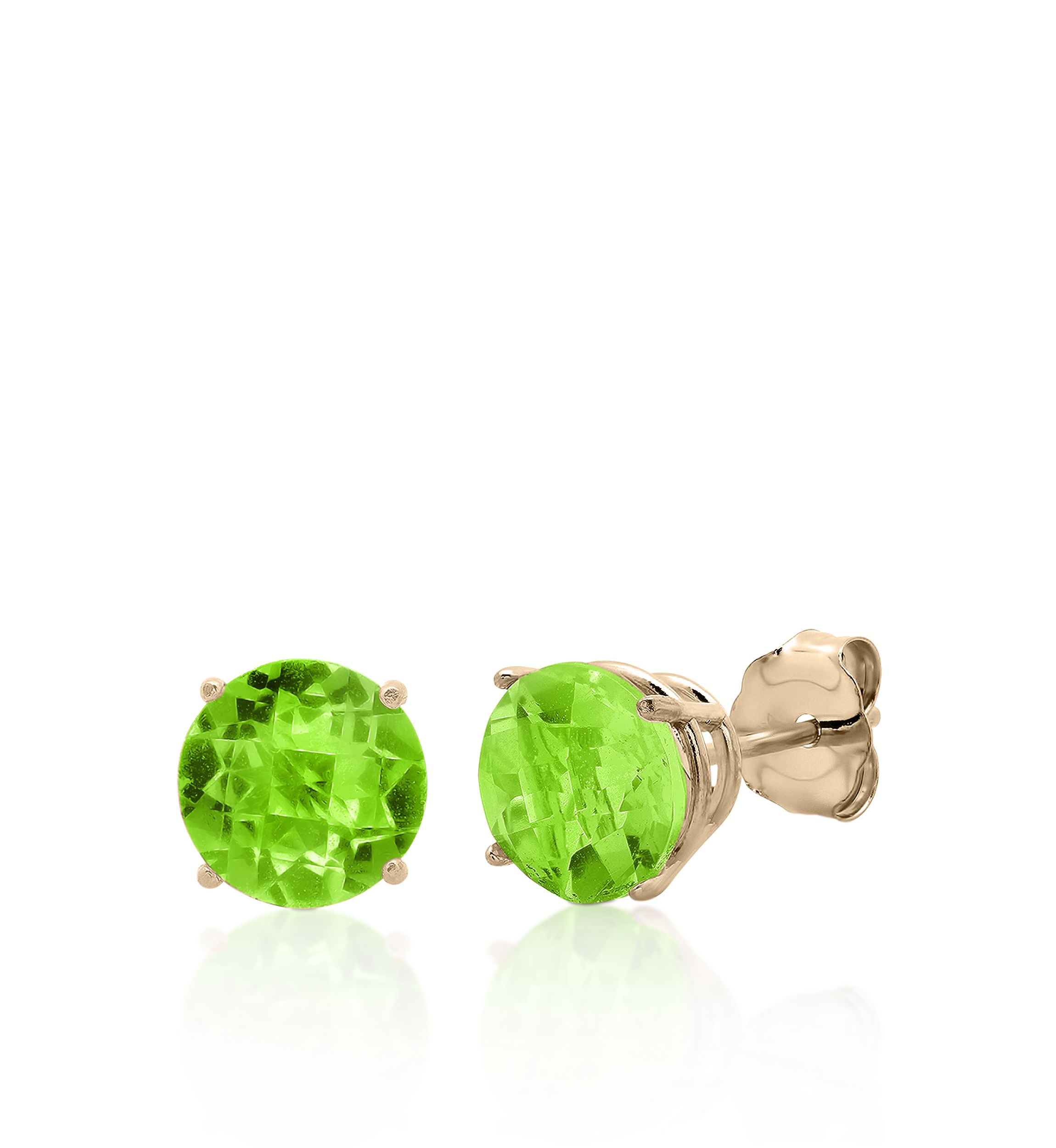 10k Yellow Gold Peridot Stud Earrings