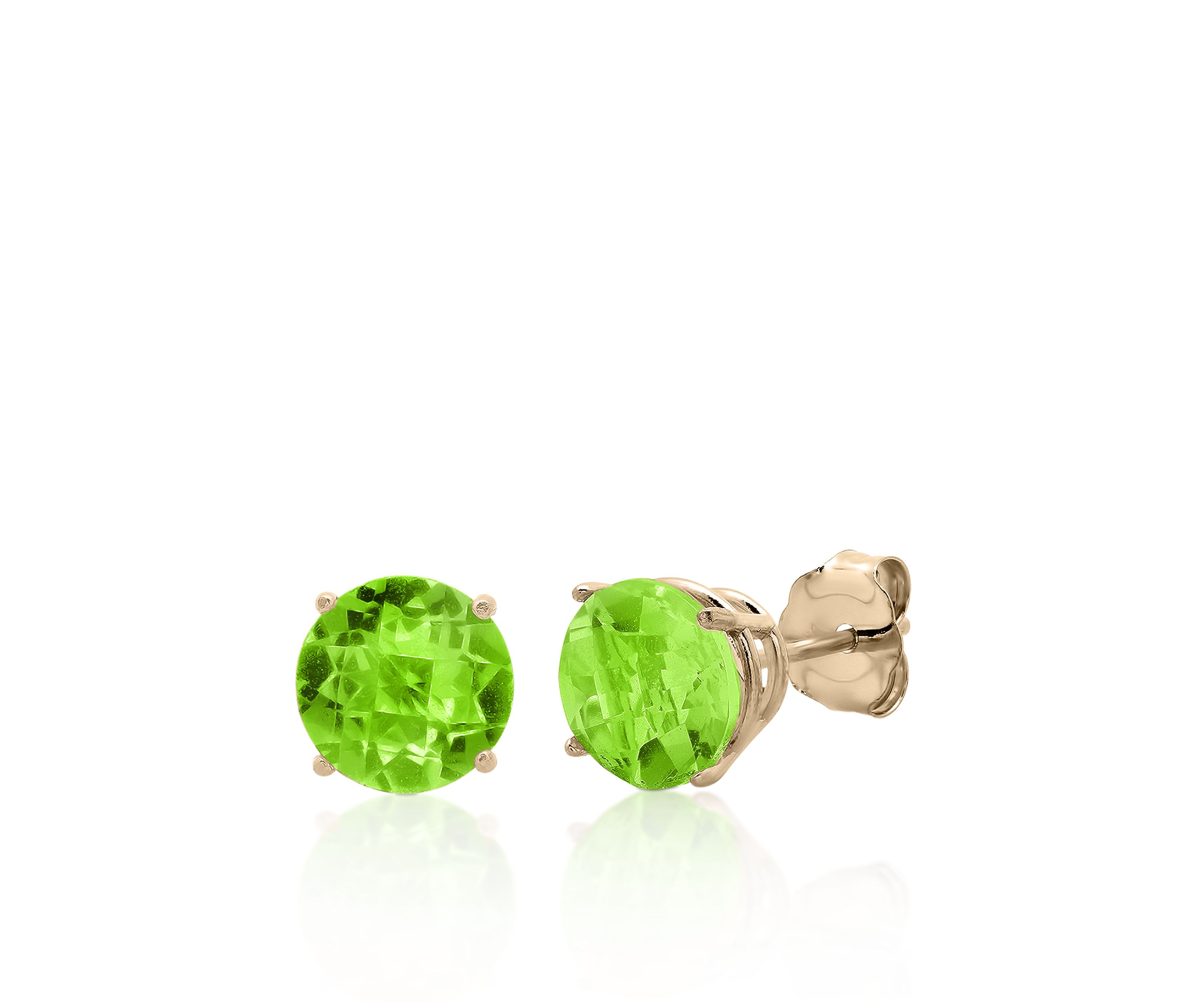 10k Yellow Gold Peridot Stud Earrings