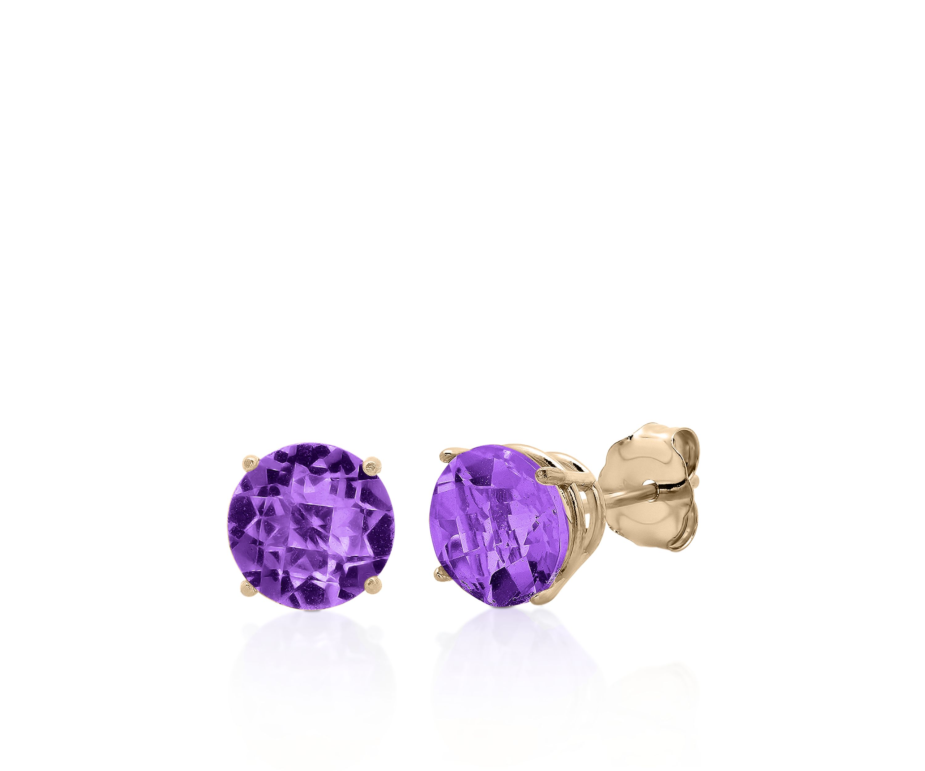10k Rose Gold Amethyst Stud Earrings