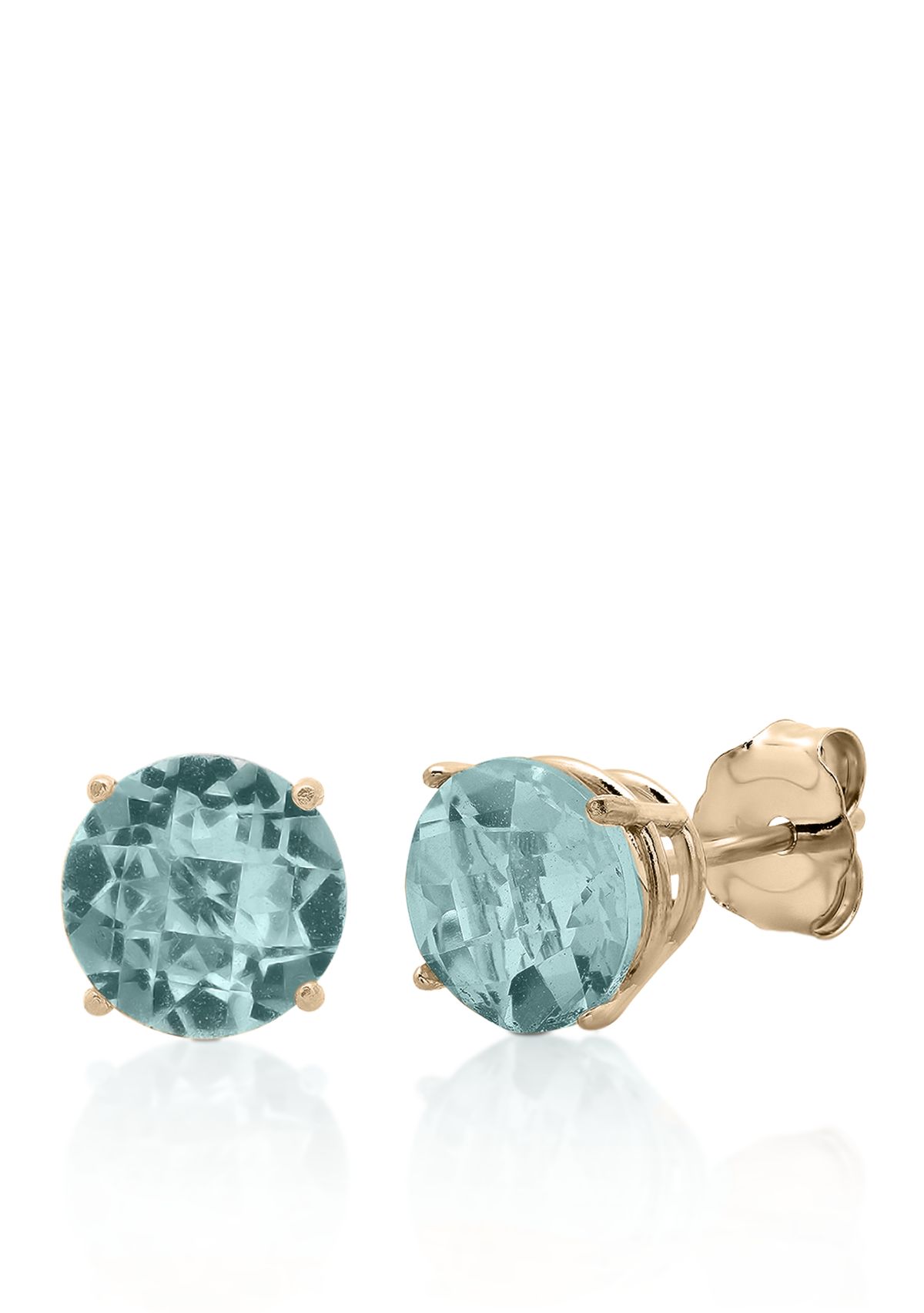 10k Yellow Gold Aquamarine Stud Earrings