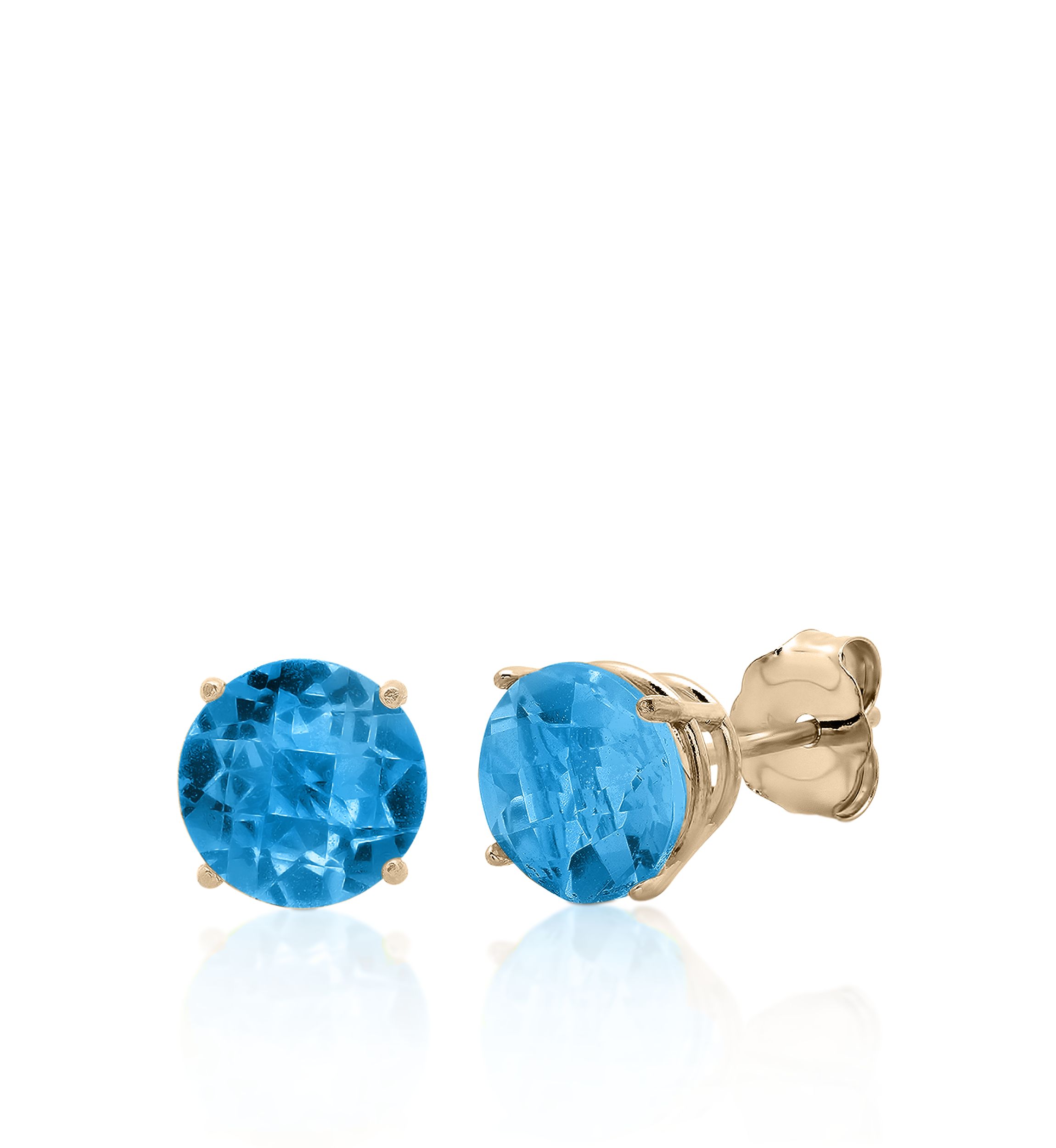 10k Yellow Gold London Blue Topaz Stud Earrings