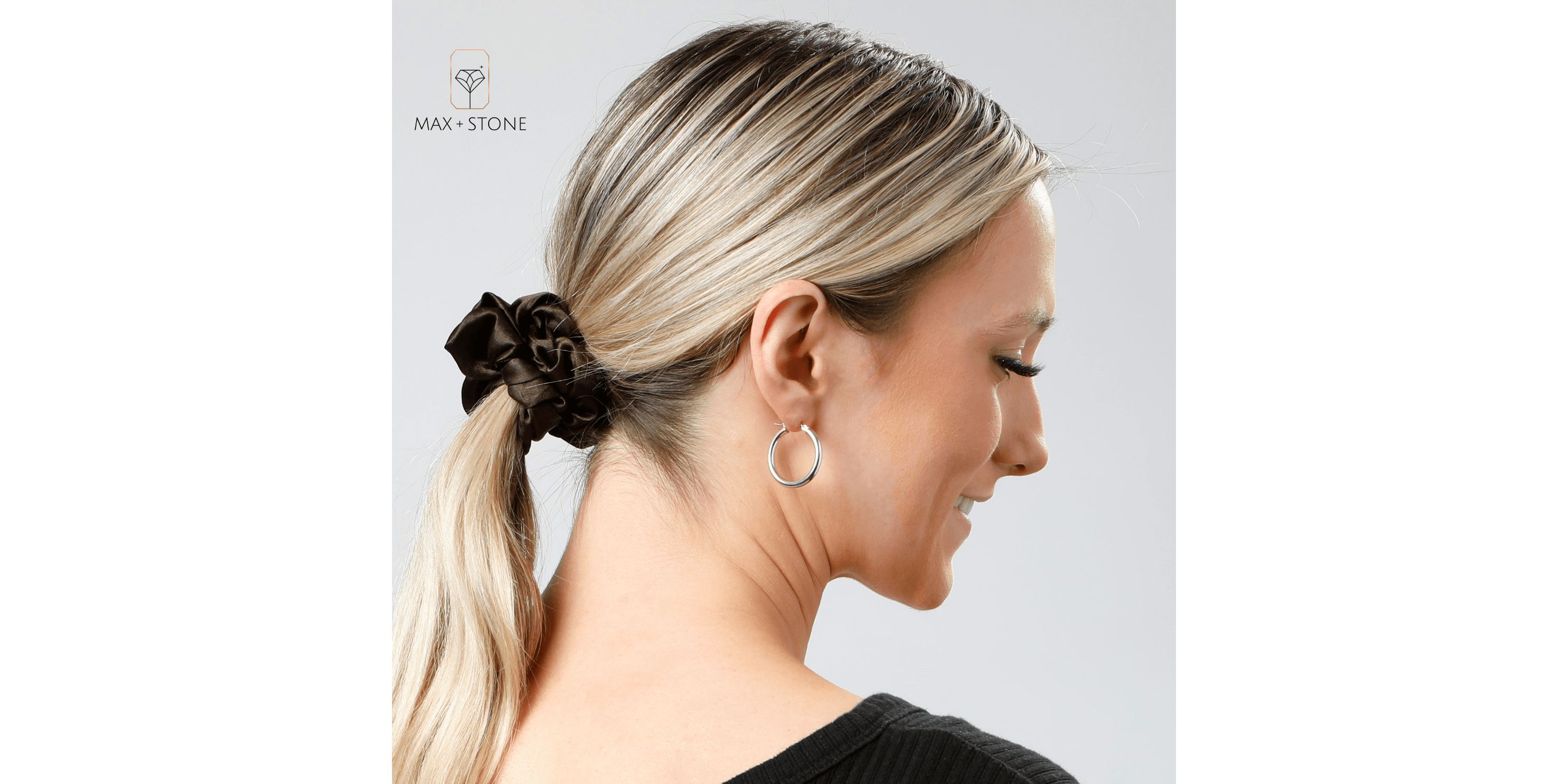 14k White Gold Click-Top 3MM Thick Tube Hoop Earrings (25MM)