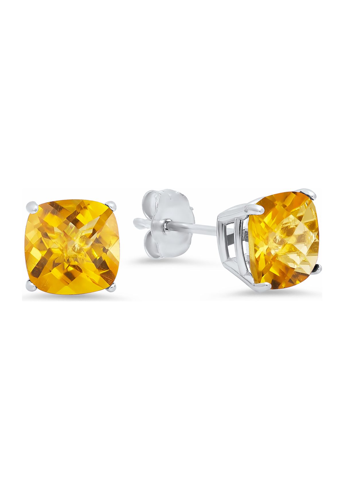 3.8 ct. t.w. Citrine Cushion-Cut Stud Earrings in Sterling Silver 