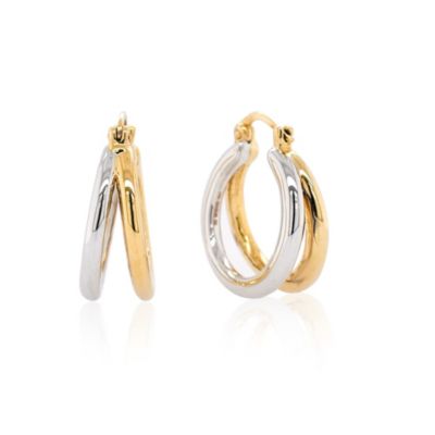 Belk & Co 14k Gold Resin Filled Electroform Two Tone Hoops