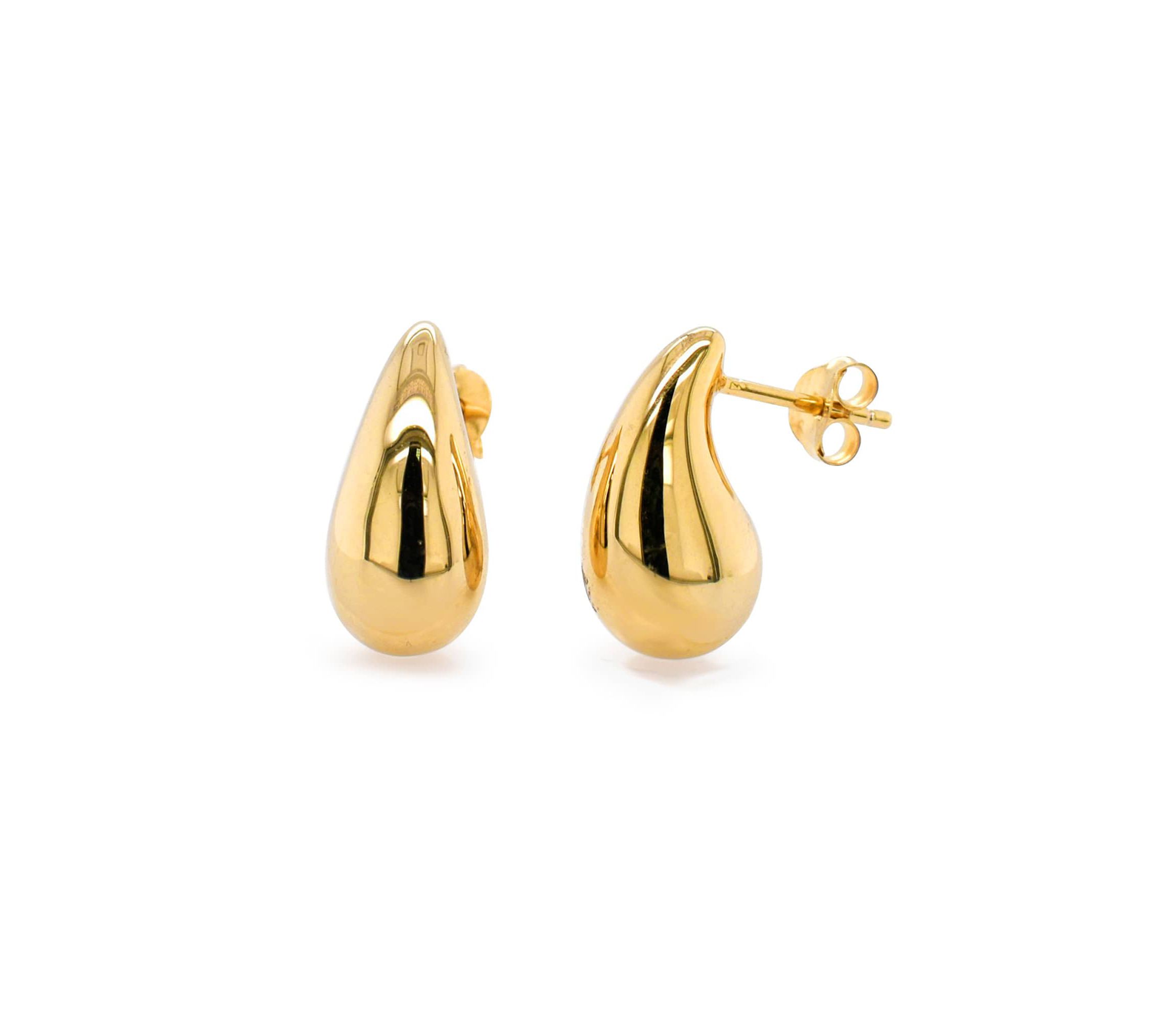 14k Gold Resin Filled Electroform Tear Earrings