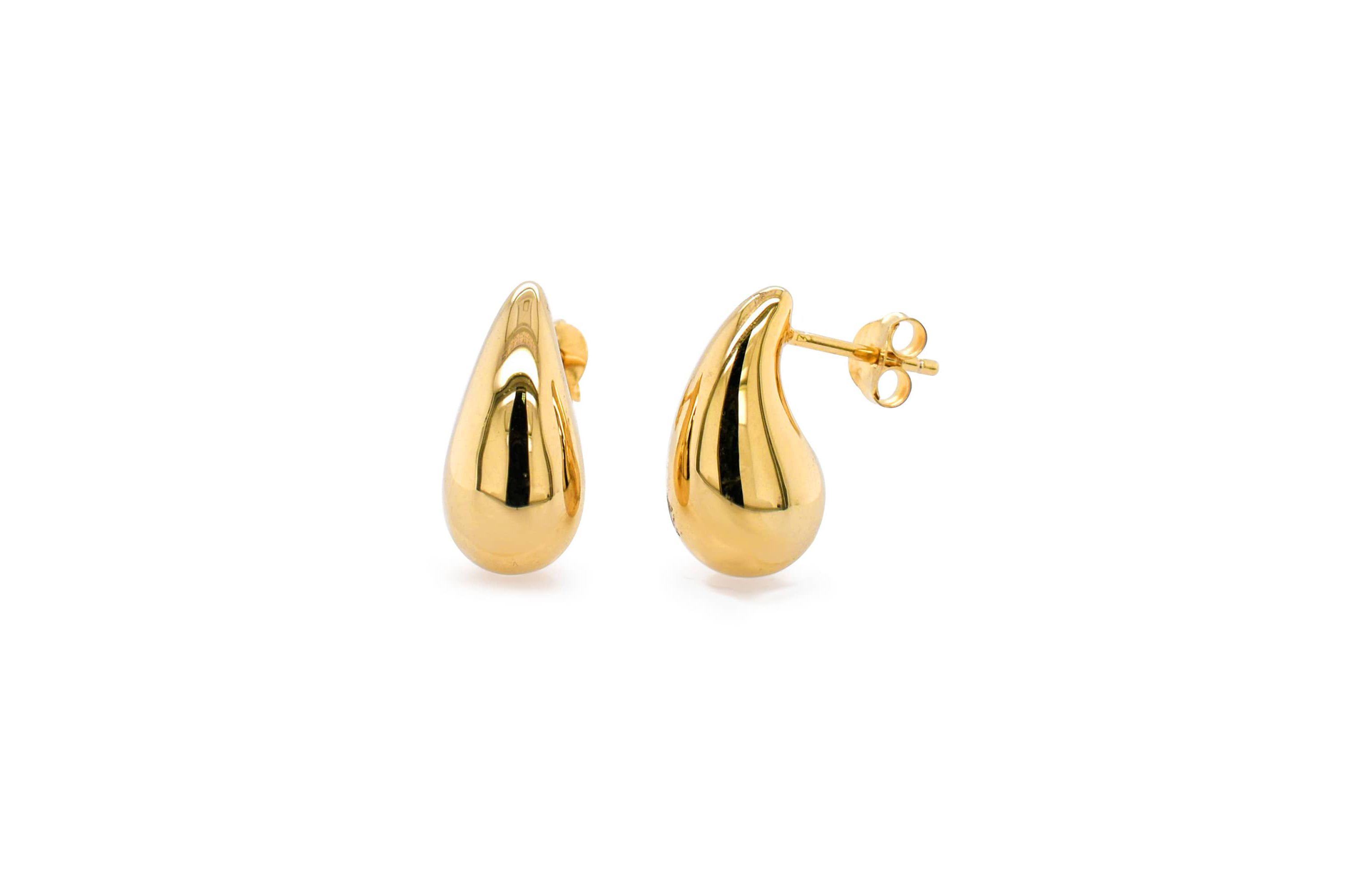 14k Gold Resin Filled Electroform Tear Earrings