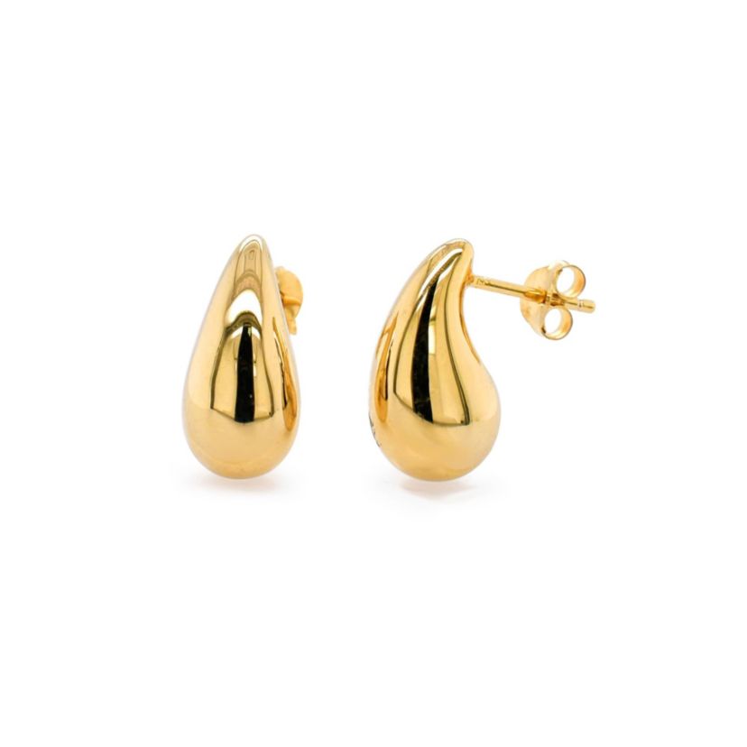 14k Gold Resin Filled Electroform Tear Earrings