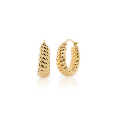Belk & Co 14k Gold Resin Filled Electroform Rope Textured Hoop Earrings