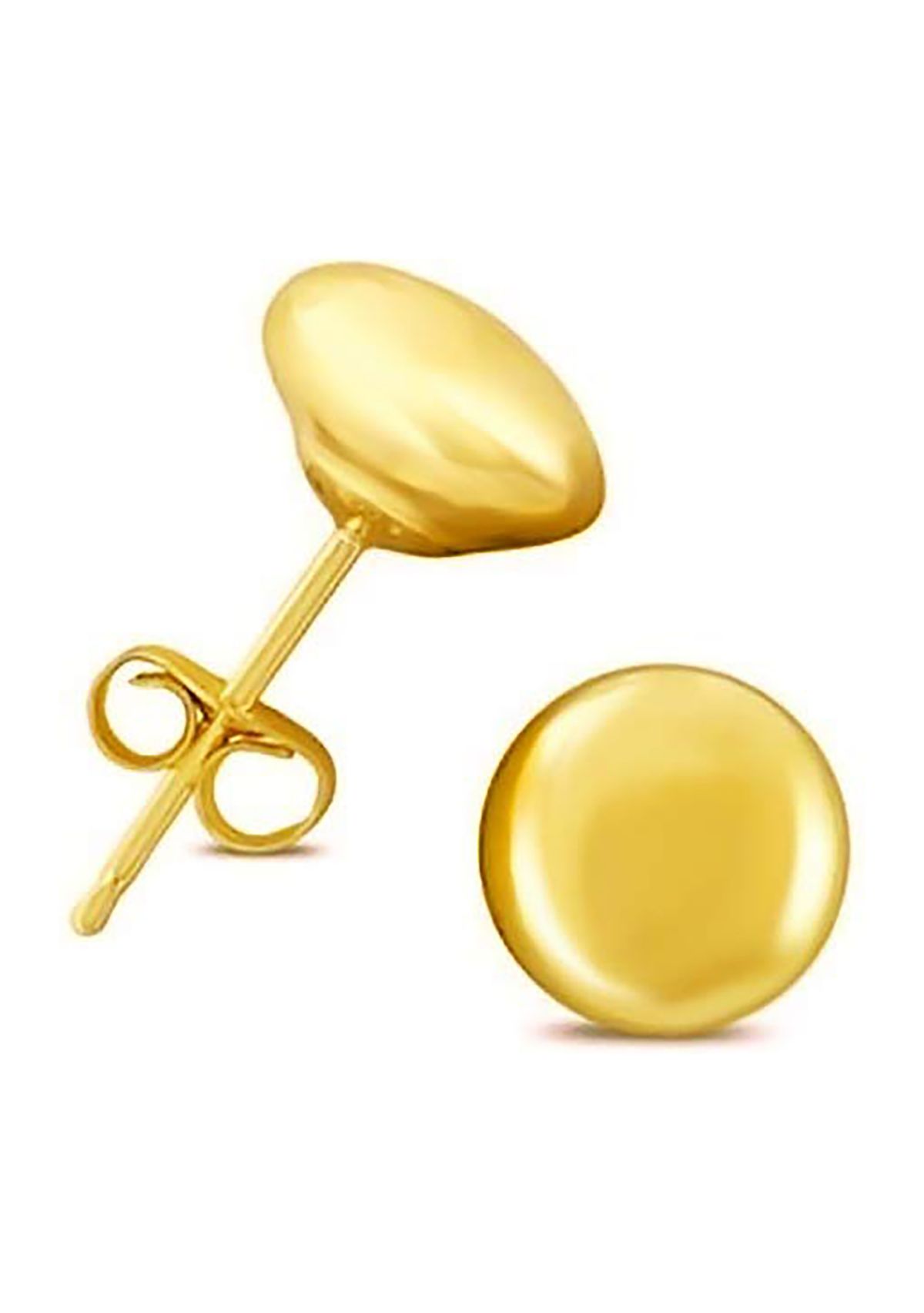 14K Yellow Gold Button Ball Stud Earrings (4 Millimeter)