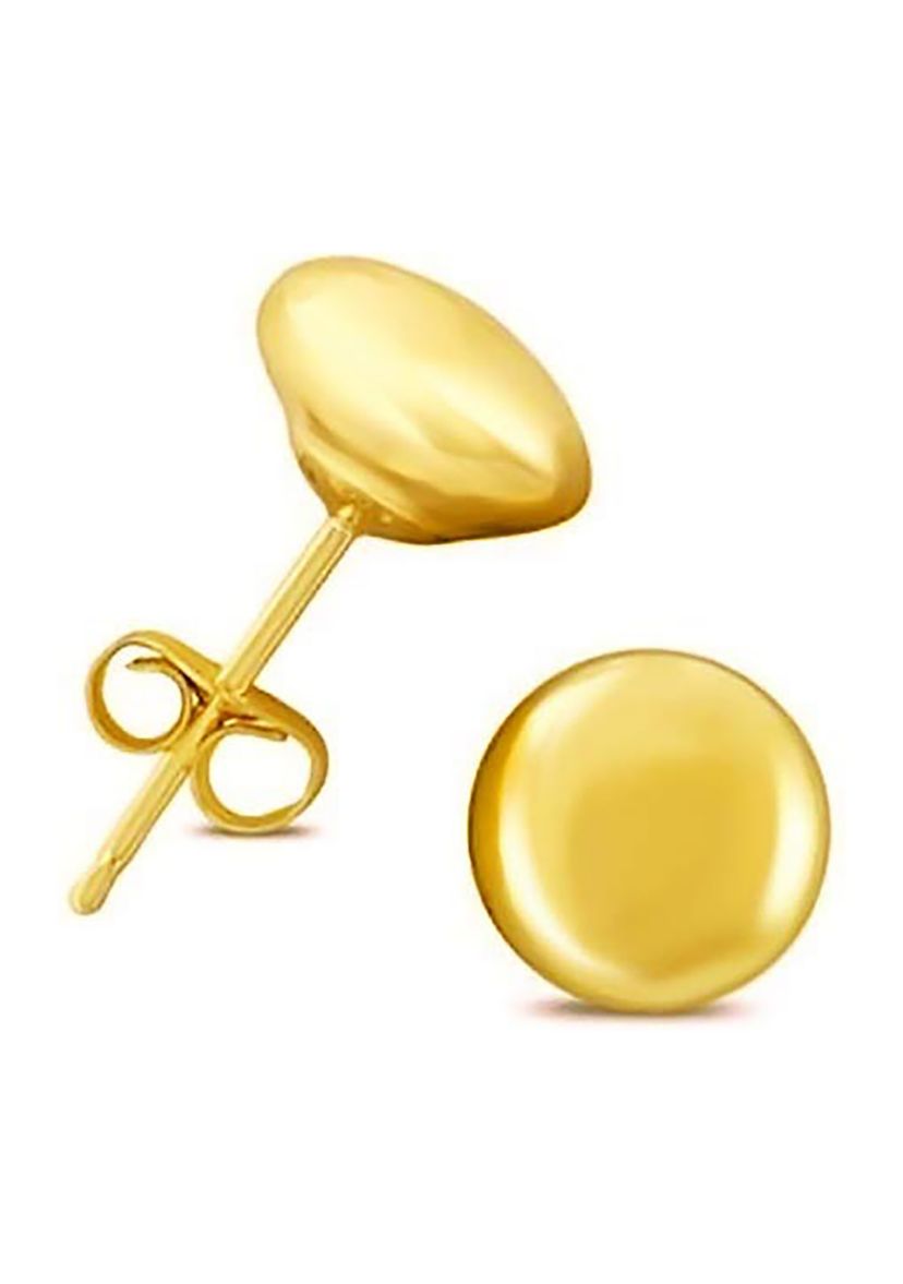 14K Yellow Gold Button Ball Stud Earrings (8 Millimeter)