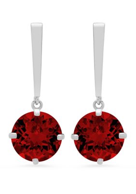 Belk  Co 4 ct tw Garnet Drop Earrings White