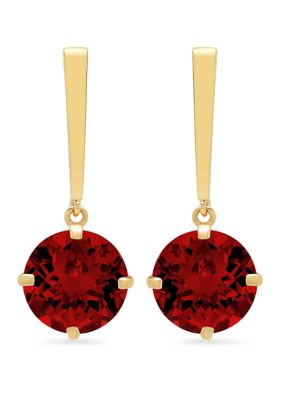 Belk & Co Garnet Drop Earrings