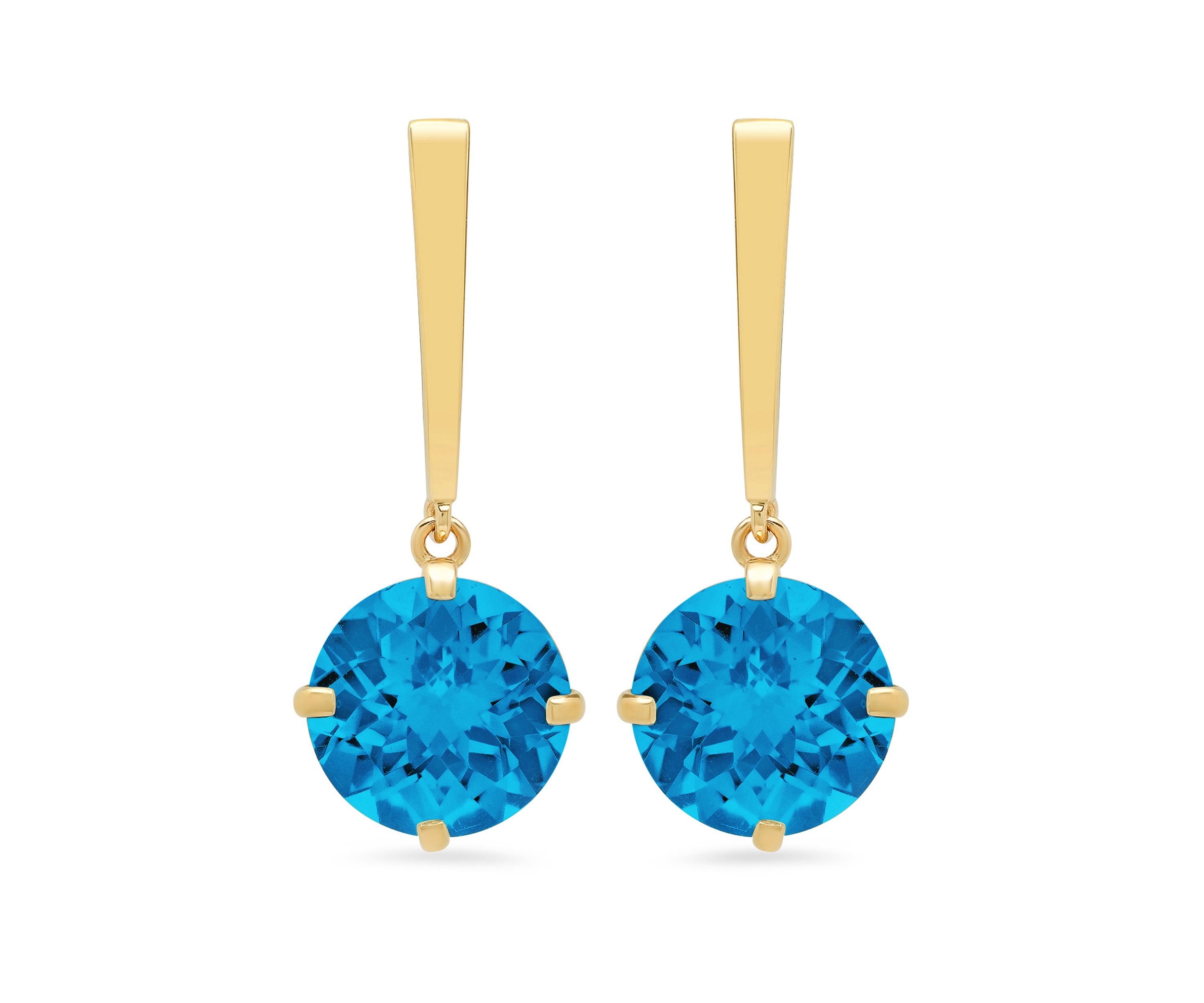 Swiss Blue Topaz Drop Earrings