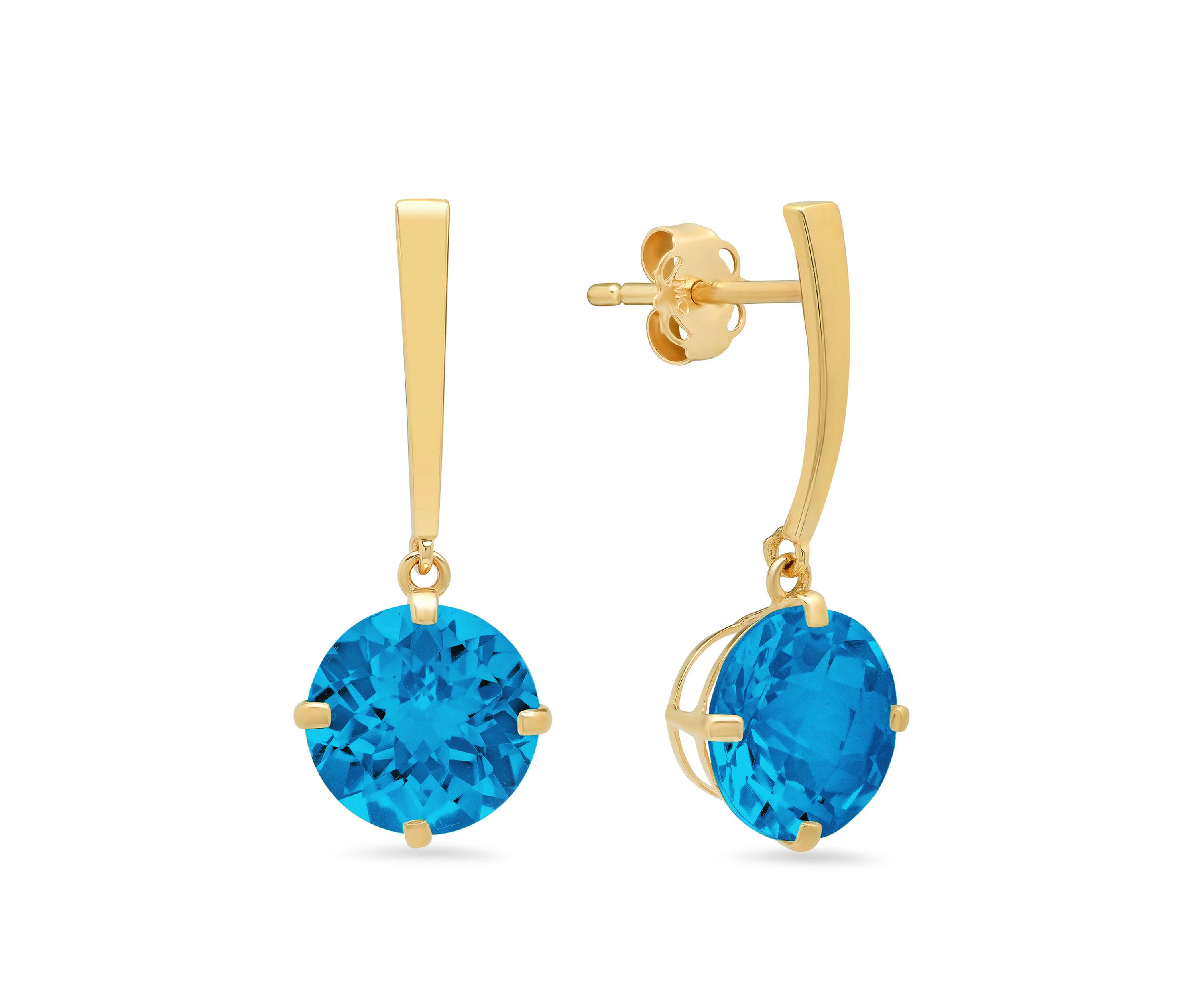 Swiss Blue Topaz Drop Earrings