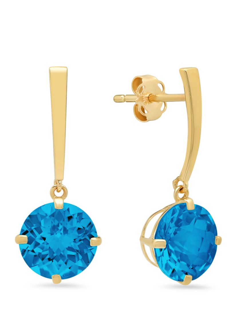 Swiss Blue Topaz Drop Earrings