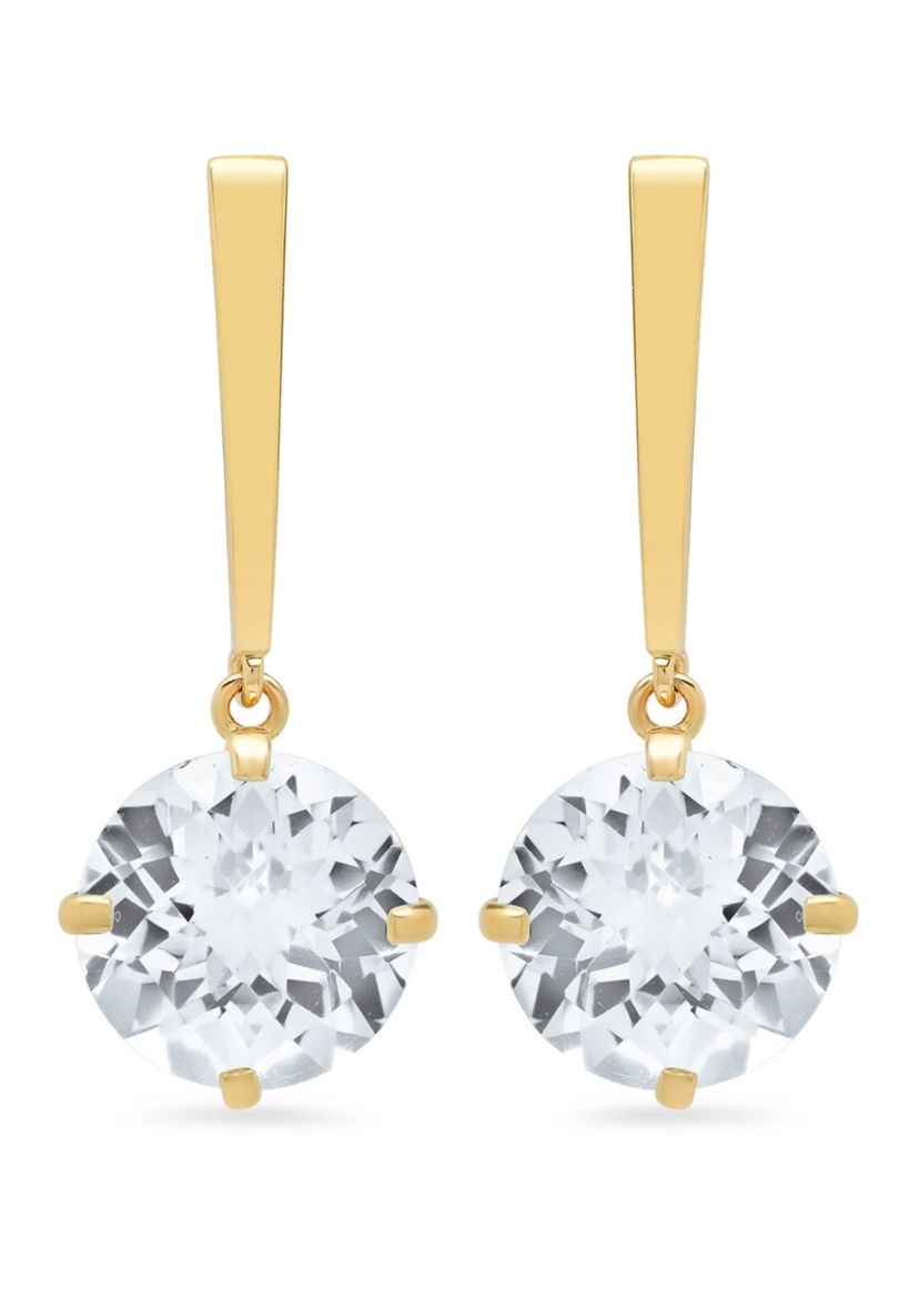 White Topaz Drop Earrings
