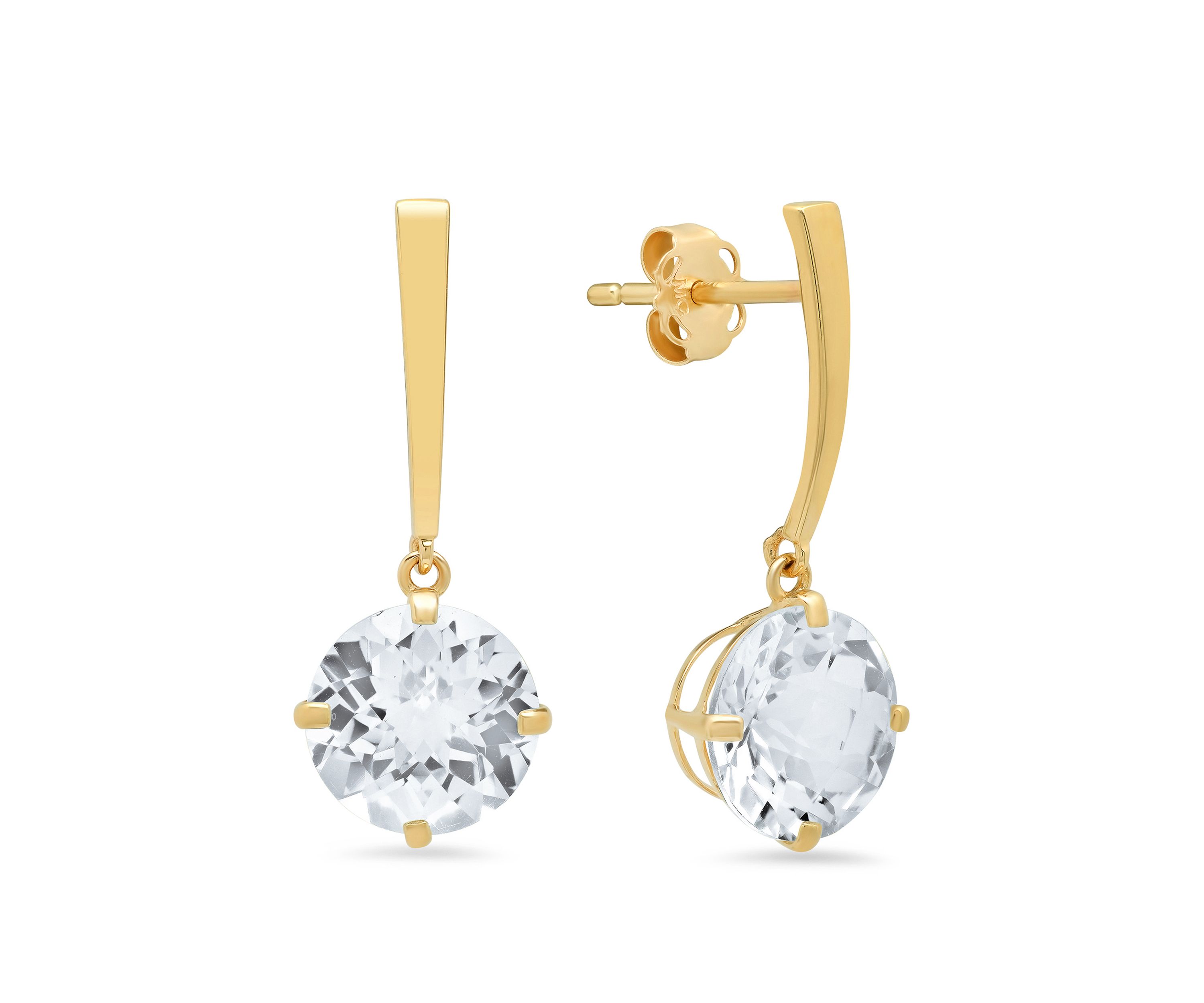 White Topaz Drop Earrings