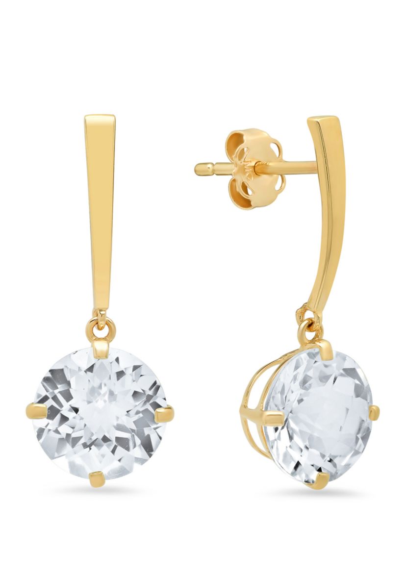 White Topaz Drop Earrings