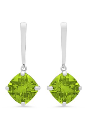 Belk  Co 4 ct tw Peridot Drop Earrings White