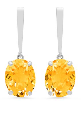 Belk & Co 5 ct. t.w. Citrine Drop Earrings, White, 8.25 in