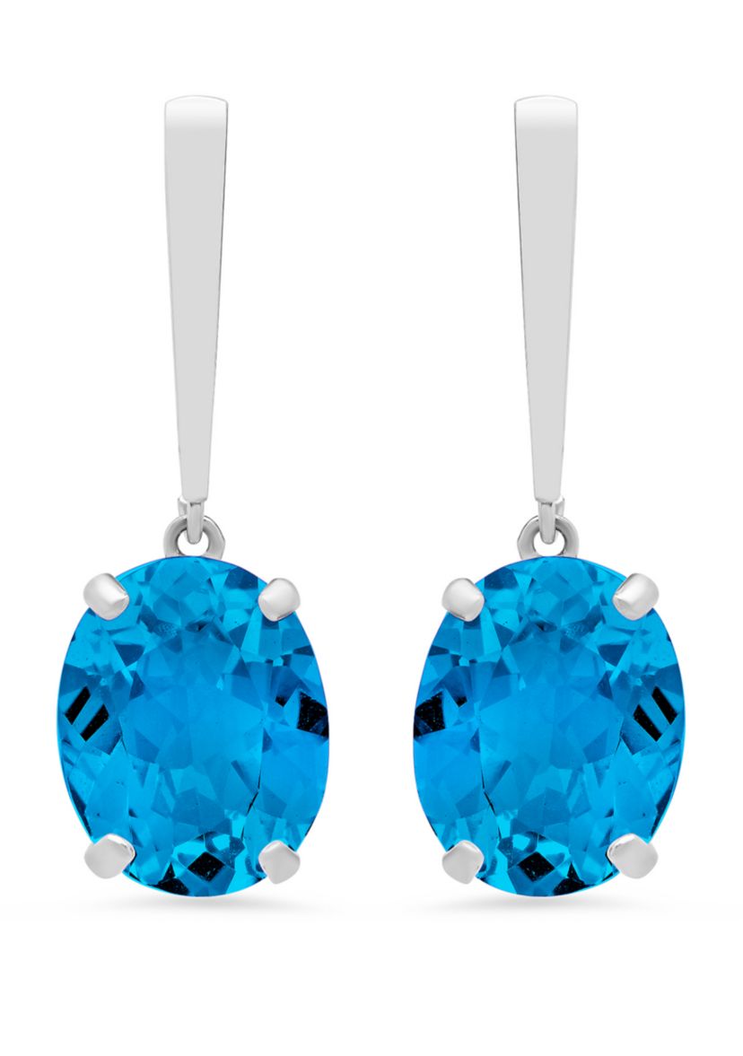 6 ct. t.w. Swiss Blue Topaz Drop Earrings