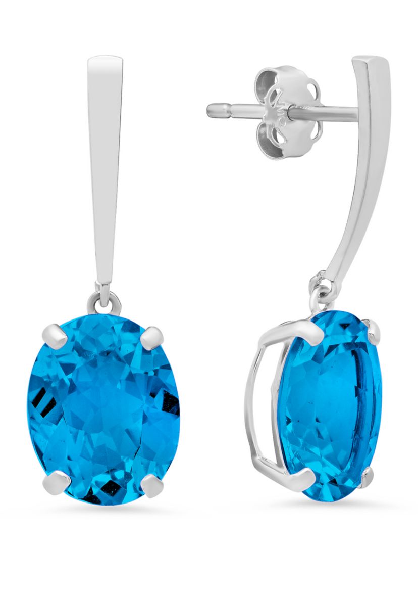 6 ct. t.w. Swiss Blue Topaz Drop Earrings