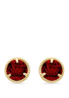 Belk  Co 2 ct tw Garnet Stud Earrings Yellow