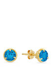 2 ct. t.w. Swiss Blue Topaz Stud Earrings