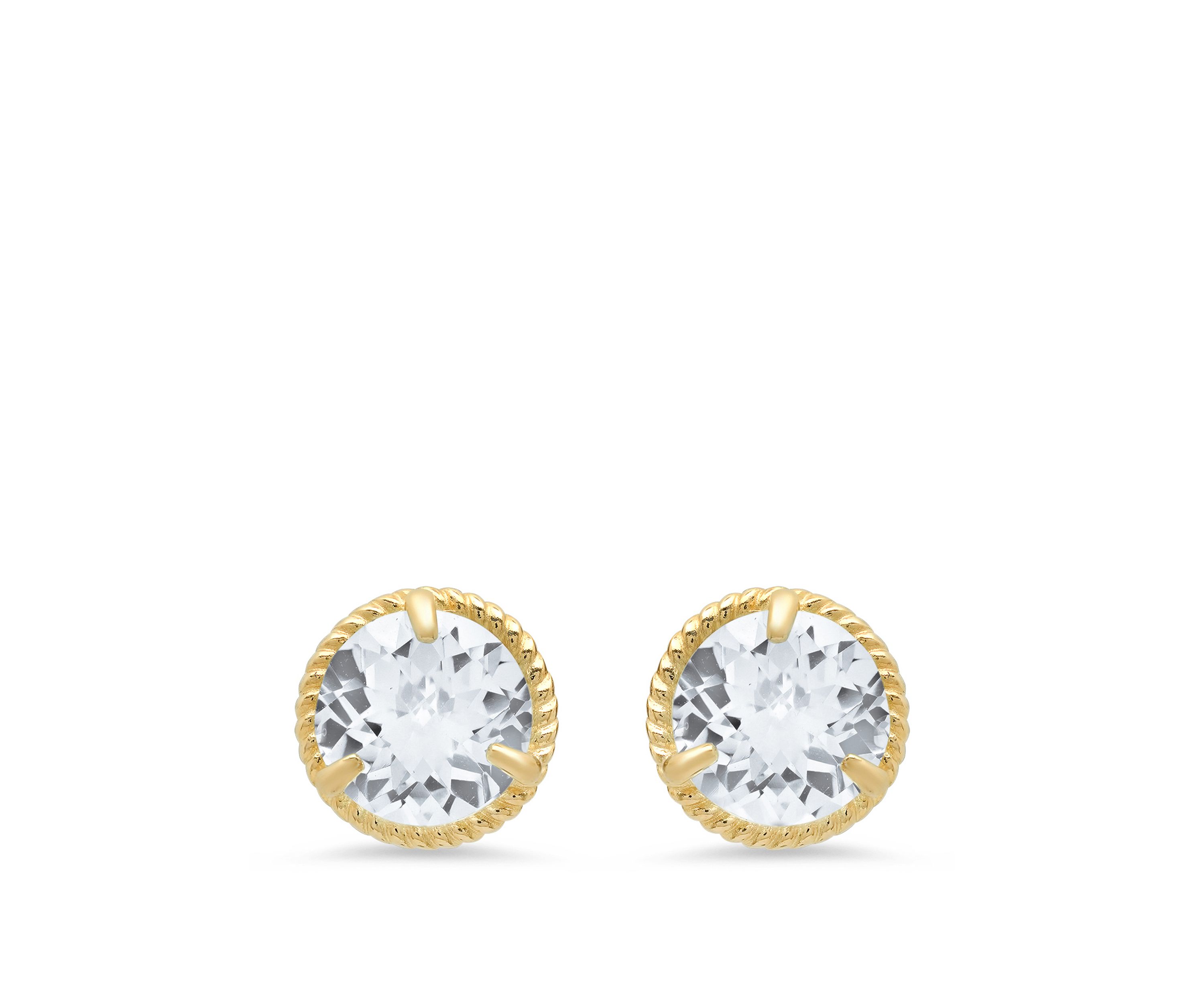 White Topaz Stud Earrings
